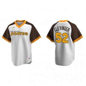 Men's San Diego Padres Mike Clevinger White Cooperstown Collection Home Jersey