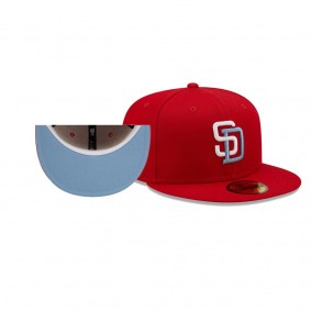 San Diego Padres 25 Seasons Scarlet Blue Undervisor 59FIFTY Hat