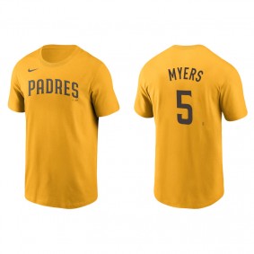 Men's San Diego Padres Wil Myers Gold Name & Number Nike T-Shirt