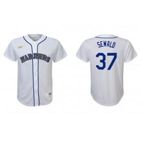 Youth Seattle Mariners Paul Sewald White Cooperstown Collection Jersey