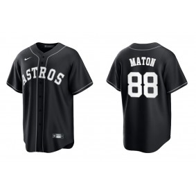 Men's Houston Astros Phil Maton Black White Replica Official Jersey