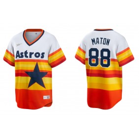 Men's Houston Astros Phil Maton White Orange Cooperstown Collection Jersey