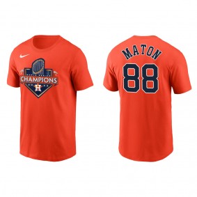 Phil Maton Houston Astros Orange 2022 World Series Champions T-Shirt