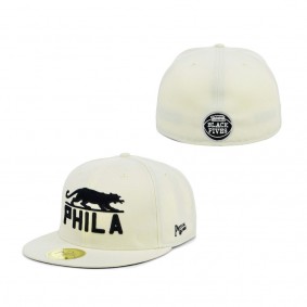 Philadelphia Panthers Physical Culture Black Fives Fitted Hat Cream