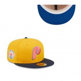 Men's Philadelphia Phillies Gold Azure 1984-1991 Alternate Logo Undervisor 59FIFTY Fitted Hat