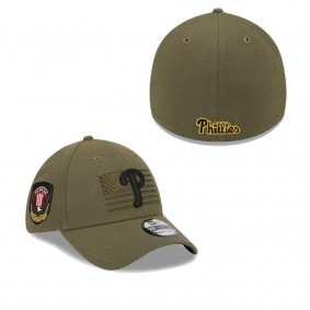 Men's Philadelphia Phillies Green 2023 Armed Forces Day 39THIRTY Flex Hat