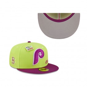 Men's Philadelphia Phillies New Era Green Purple MLB x Big League Chew Swingin' Sour Apple Flavor Pack 59FIFTY Fitted Hat
