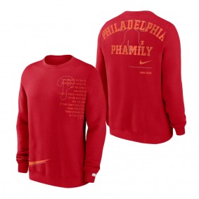 Men's Philadelphia Phillies Nike Red Statement Ball Game Fleece Pullover Sweatshirt