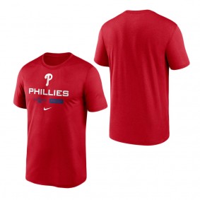 Men's Philadelphia Phillies Red 2022 Postseason Authentic Collection Dugout T-Shirt