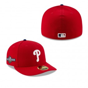 Men's Philadelphia Phillies Red 2023 Postseason Low Profile 59FIFTY Fitted Hat