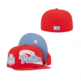 Philadelphia Phillies Red Brotherly Love Sky Blue Undervisor 59FIFTY Fitted Hat