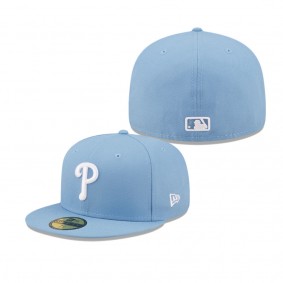 Men's Philadelphia Phillies Sky Blue Logo White 59FIFTY Fitted Hat