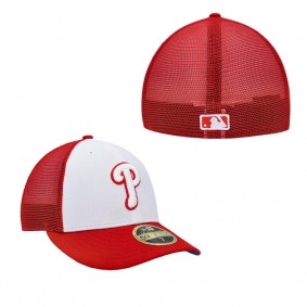 Men's Philadelphia Phillies White Red 2023 On-Field Batting Practice Low Profile 59FIFTY Fitted Hat