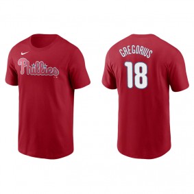 Men's Philadelphia Phillies Didi Gregorius Red Name & Number Nike T-Shirt