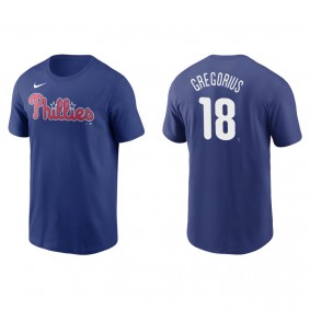 Men's Philadelphia Phillies Didi Gregorius Royal Name & Number Nike T-Shirt