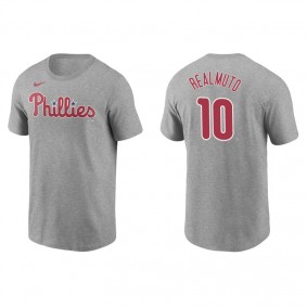 Men's Philadelphia Phillies J.T. Realmuto Gray Name & Number Nike T-Shirt