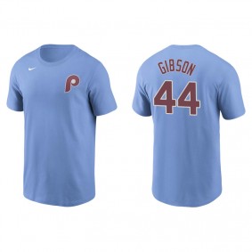 Men's Philadelphia Phillies Kyle Gibson Light Blue Name & Number Nike T-Shirt