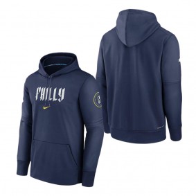 Men's Philadelphia Phillies Navy 2024 City Connect Authentic Collection Practice Performance Pullover Hoodie