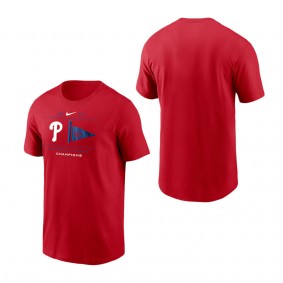 Men's Philadelphia Phillies Red 2022 National League Champions Pennant T-Shirt
