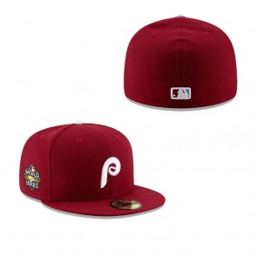 Men's Philadelphia Phillies Red 2022 World Series Side Patch Fitted Hat