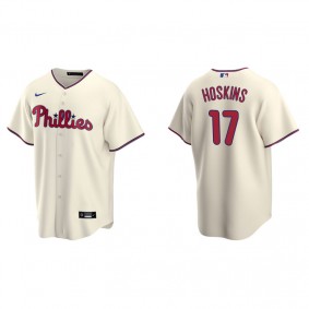 Men's Philadelphia Phillies Rhys Hoskins Cream Replica Alternate Jersey