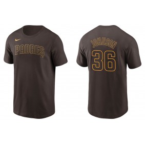 Men's San Diego Padres Pierce Johnson Brown Name & Number T-Shirt