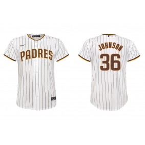 Youth San Diego Padres Pierce Johnson White Replica Home Jersey