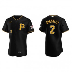 Men's Pittsburgh Pirates Erik Gonzalez Black Authentic Alternate Jersey