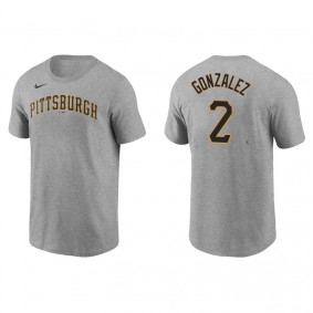 Men's Pittsburgh Pirates Erik Gonzalez Gray Name & Number Nike T-Shirt