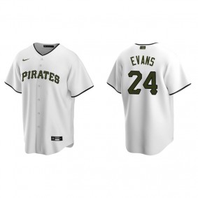 Men's Pittsburgh Pirates Phillip Evans White Replica Alternate Jersey