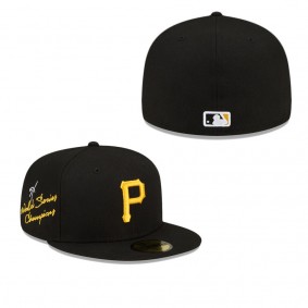 Men's Pittsburgh Pirates Black 5-Time World Series Champions Undervisor 59FIFTY Fitted Hat