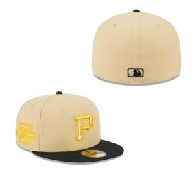 Men's Pittsburgh Pirates Cream Black MLB NWE Illusion 59FIFTY Fitted Hat