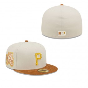 Men's Pittsburgh Pirates Cream Brown Corduroy Visor 59FIFTY Fitted Hat