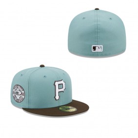 Men's Pittsburgh Pirates Light Blue Brown Three Rivers Stadium 30th Anniversary Beach Kiss 59FIFTY Fitted Hat
