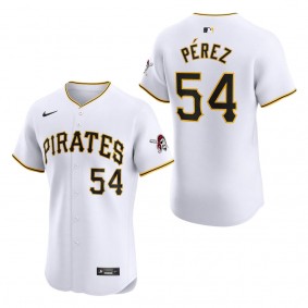 Men's Pittsburgh Pirates Martin Perez White Home Elite Player Jersey