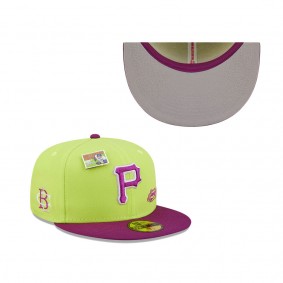 Men's Pittsburgh Pirates New Era Green Purple MLB x Big League Chew Swingin' Sour Apple Flavor Pack 59FIFTY Fitted Hat