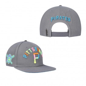 Pittsburgh Pirates Pro Standard Washed Neon Snapback Hat Gray