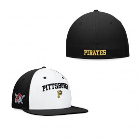 Men's Pittsburgh Pirates White Black Iconic Color Blocked Fitted Hat