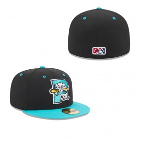 Men's Portland Sea Dogs Black Authentic Collection Alternate Logo 59FIFTY Fitted Hat