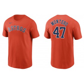 Men's Houston Astros Rafael Montero Orange Name & Number T-Shirt