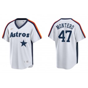 Men's Houston Astros Rafael Montero White Cooperstown Collection Jersey