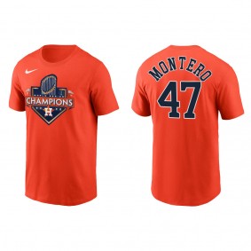 Rafael Montero Houston Astros Orange 2022 World Series Champions T-Shirt