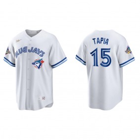 Raimel Tapia Toronto Blue Jays White 1992 World Series Patch 30th Anniversary Cooperstown Collection Jersey