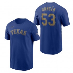 Men's Texas Rangers Adolis Garcia Nike Royal 2024 Gold Collection Name & Number T-Shirt