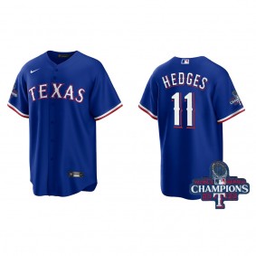 Men's Texas Rangers Austin Hedges Royal 2023 World Series Champions Replica Jersey