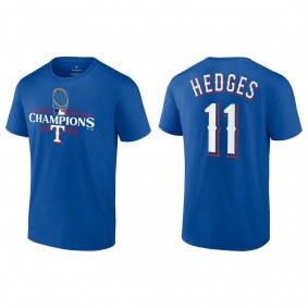 Men's Texas Rangers Austin Hedges Royal 2023 World Series Champions T-Shirt
