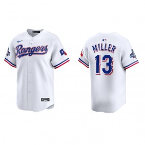 Men's Texas Rangers Brad Miller White 2023 World Series Champions Limited Jersey