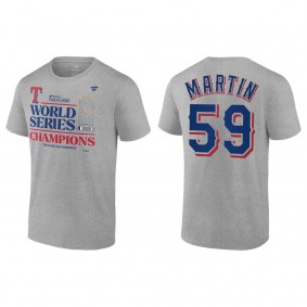 Men's Texas Rangers Brett Martin Gray 2023 World Series Champions T-Shirt