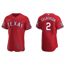 Men's Texas Rangers Charlie Culberson Scarlet Authentic Alternate Jersey