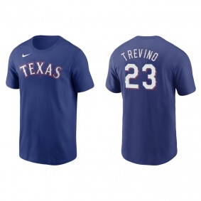 Men's Texas Rangers Jose Trevino Royal Name & Number Nike T-Shirt